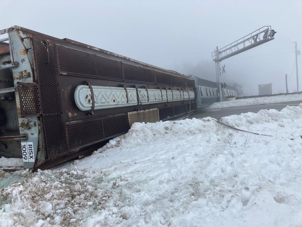 Scene of train derailment in Marinette County