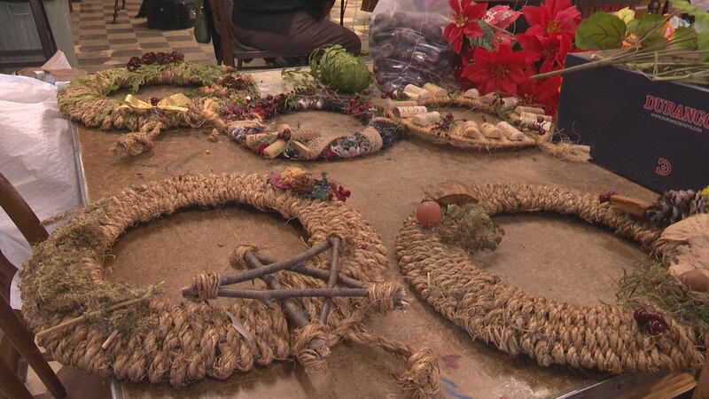 Lindblom brought plenty of decorations to the workshop to allow everyone to add their own...