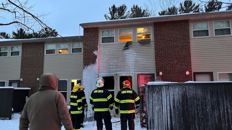 Firefighters at Sandhill Apartments, Feb. 6, 2023