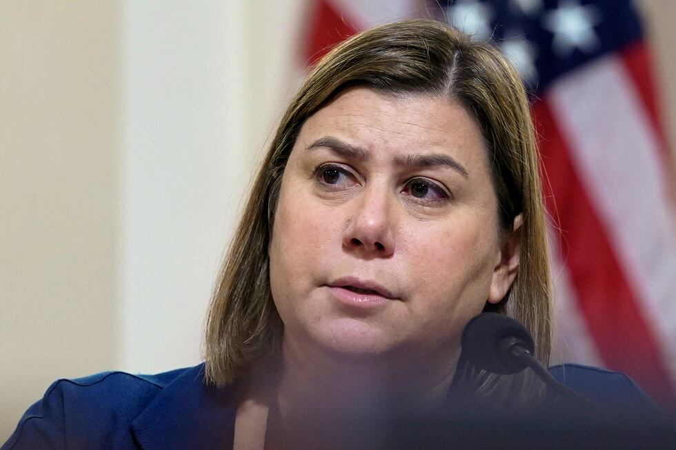 FILE - House Homeland Security Committee member Rep. Elissa Slotkin, D-Mich., asks a question...
