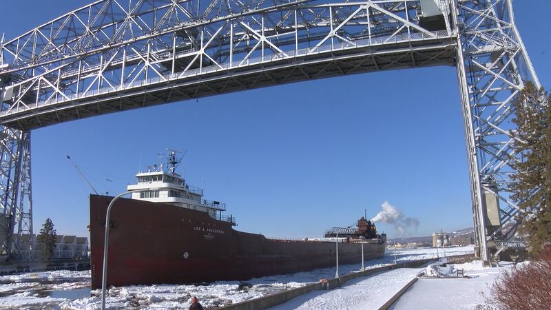 Lee A. Tregurtha is the first ship of the 2023 season to leave the Port of Duluth-Superior.