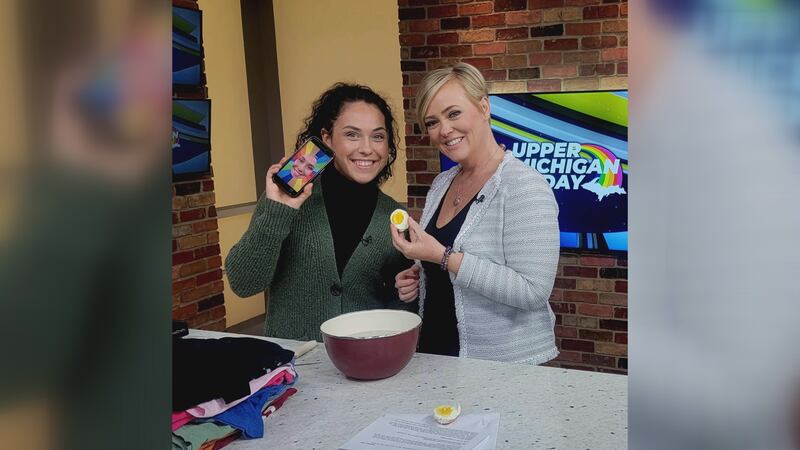 Elizabeth teaches Tia how to boil an egg.