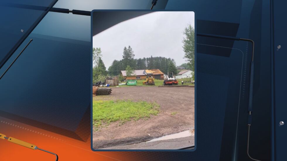 Building damage in the Marenisco area following storms that moved through the area Monday...