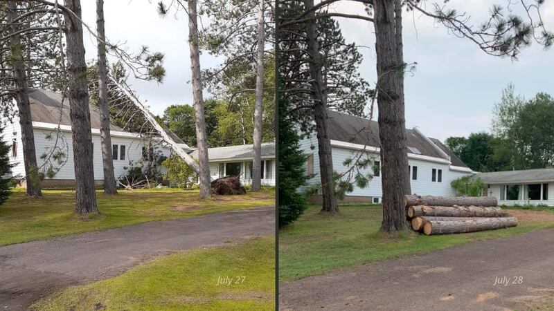Storm damage clean-up at one Marenisco area home, July 27-July 28, 2021.