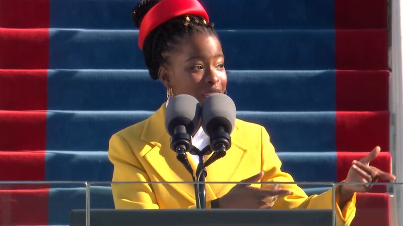 FILE - Amanda Gorman reads her poem at President Joe Biden's inauguration in 2021. A Florida...