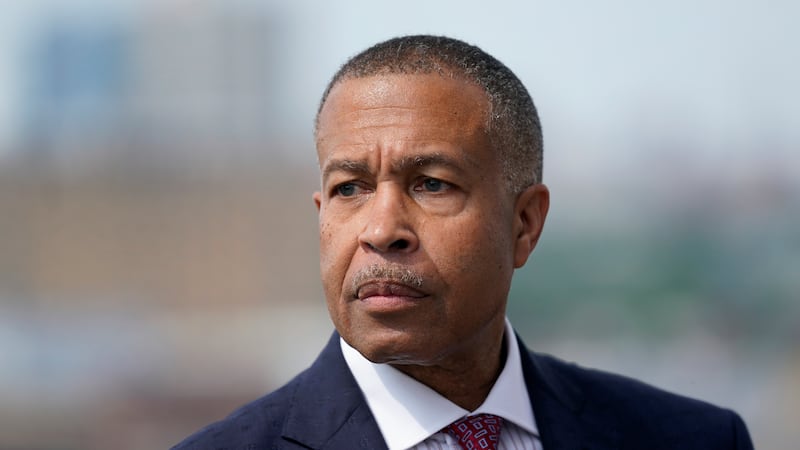 FILE - James Craig, a former Detroit police chief, announces he is a Republican candidate for...