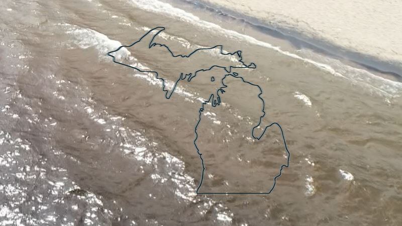 Lake Superior shoreline and a Michigan Map graphic.