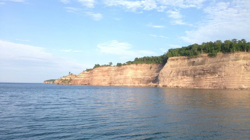 Part of Pictured Rocks National Lakeshore, as seen from Lake Superior. (WLUC Photo)