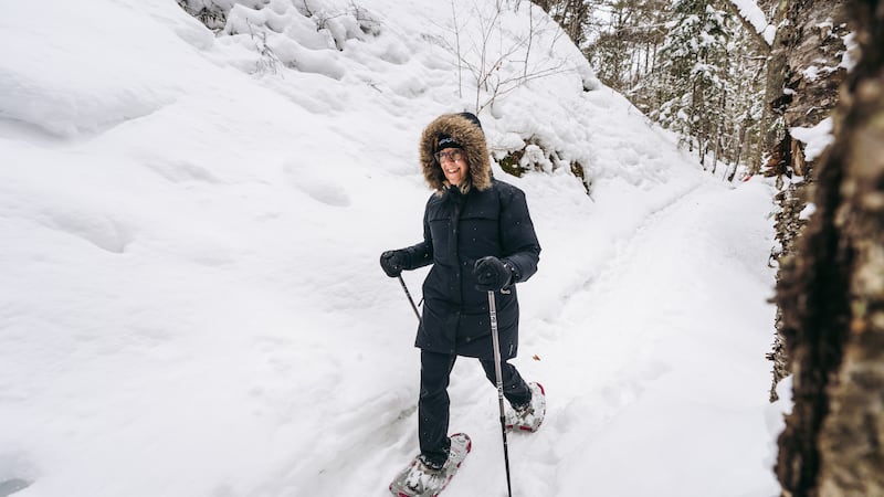 Snowshoeing in the Keweenaw during the late winter months.