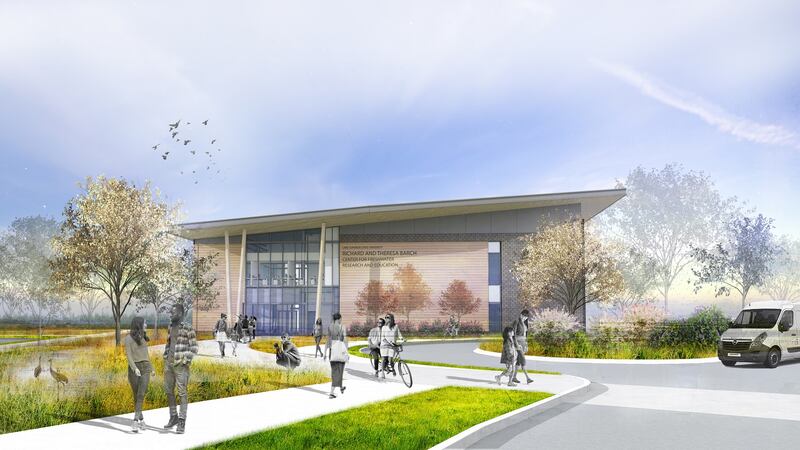A rendering of the forthcoming Richard and Theresa Barch Center for Freshwater Research and...