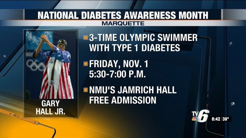 Three-time Olympian Gary Hall Jr. will be in Marquette on Friday and Saturday (WLUC image).